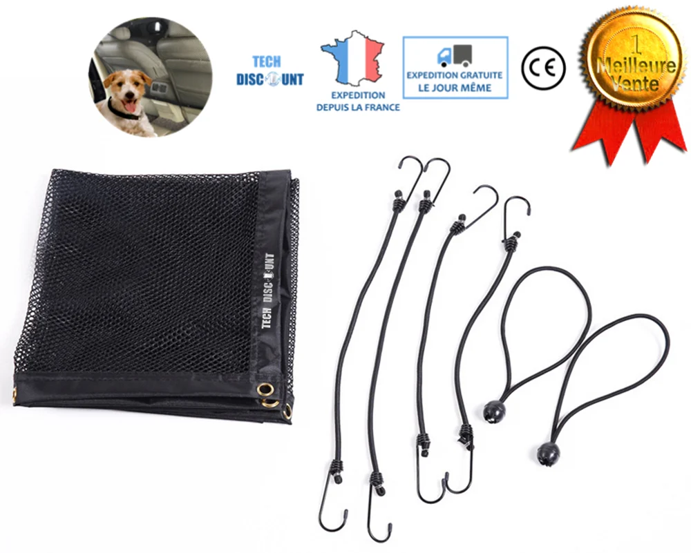TD® Filet de protection chat voiture pour chien animaux de compagnie séparation véhicule protection siège arrière élastiqu...