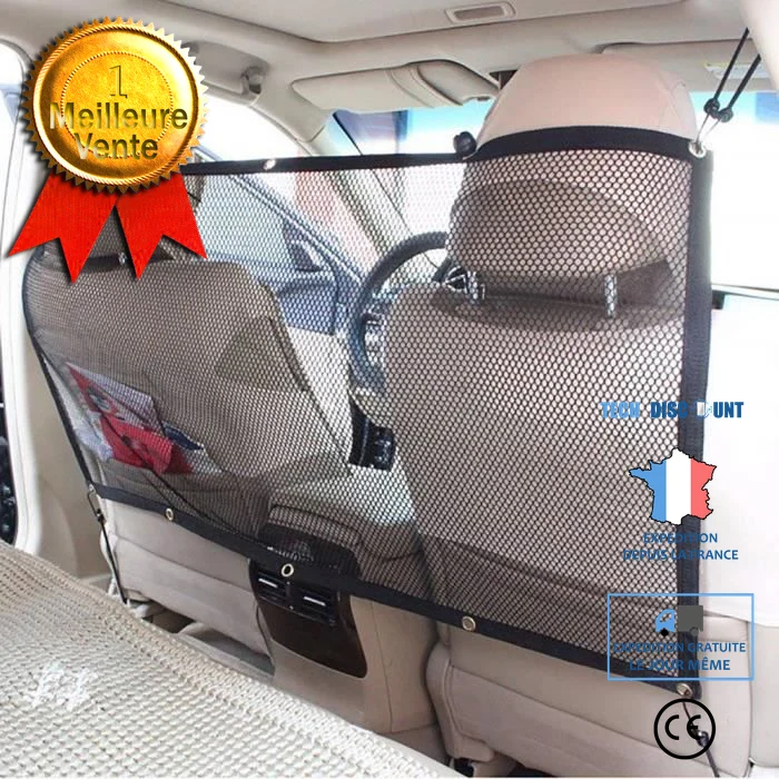 TD® Filet de Protection pour Voiture Filet Animaux Voiture Séparation Auto pour Chien Chat 115x62 cmRéglable Sécurité Assu...