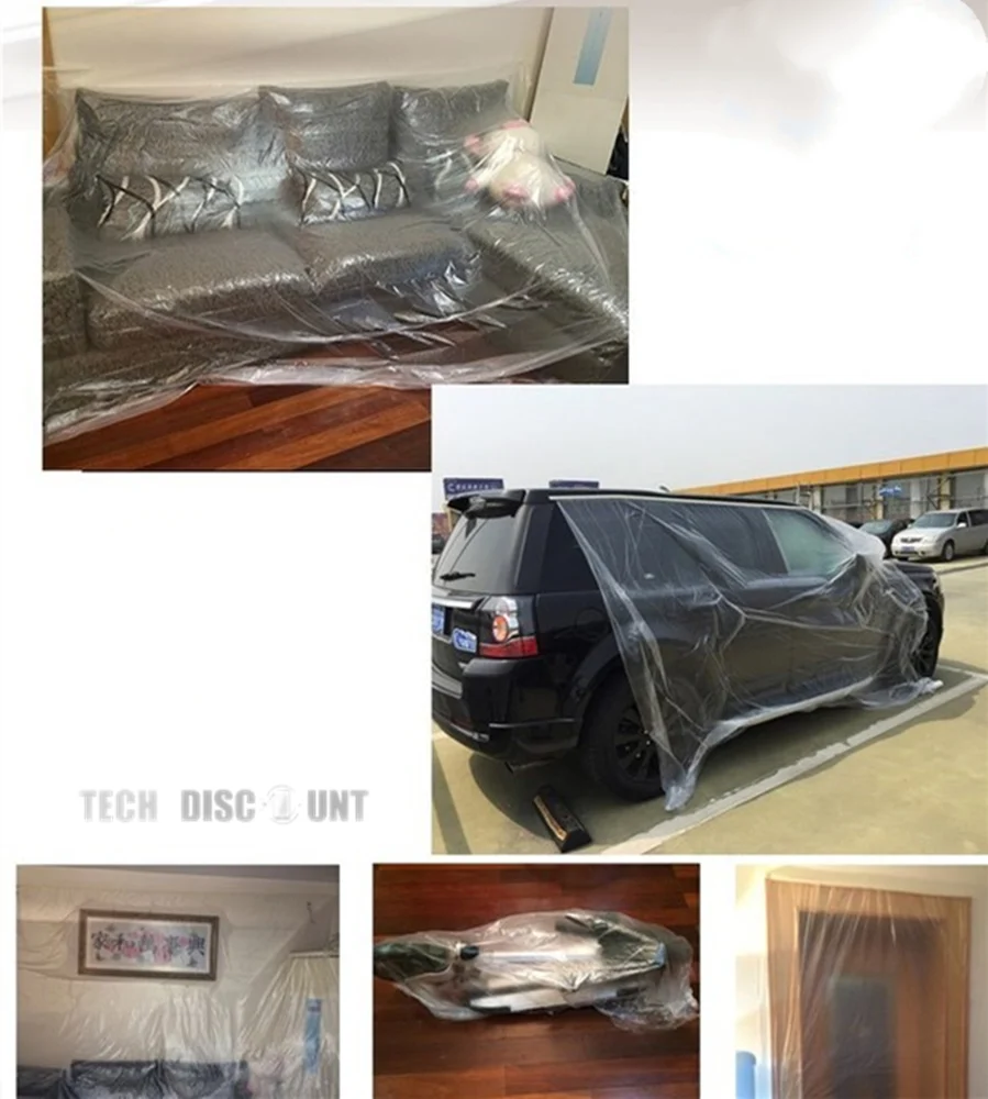TD® Film de protection de peinture transparent protecteur voiture vélo protéger sol et meubles ruban de masquage bâche tab...