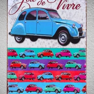 Plaque métal vintage voiture 2 CV fine art france
