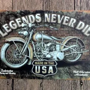 Plaque vintage Moto USA en métal fine artfrance