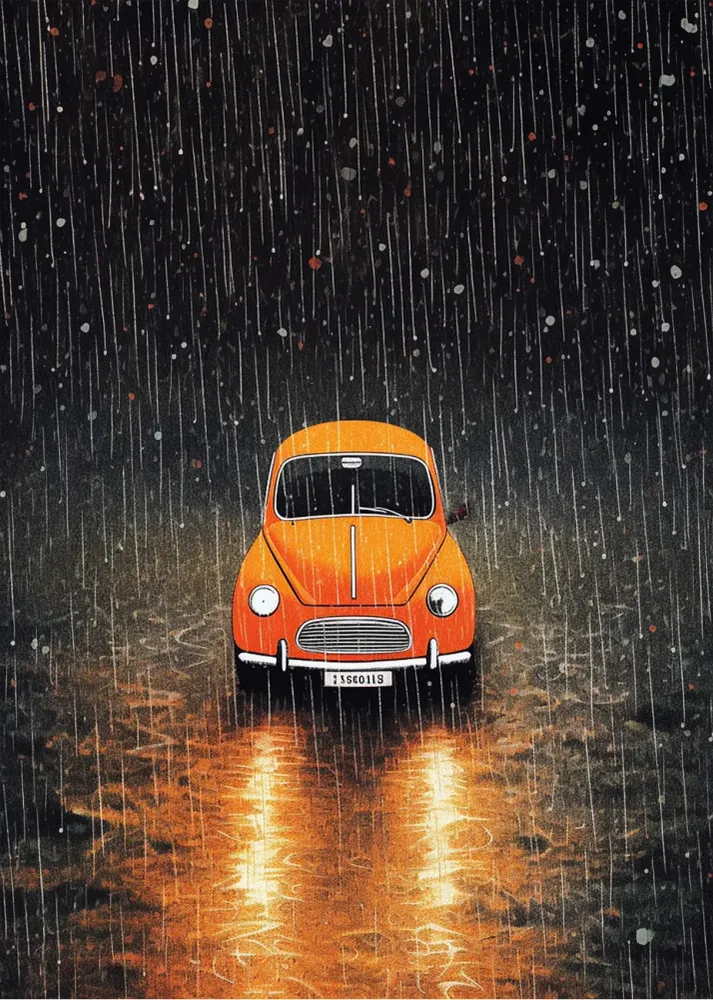 Voiture sous la pluie Fine Artic