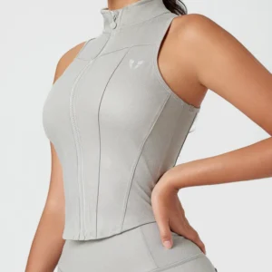 Faux Leather Moto Vest - Grey Xs FIRM ABS