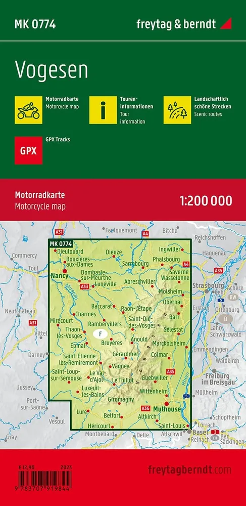Carte spéciale moto - Vosges | Freytag & Berndt