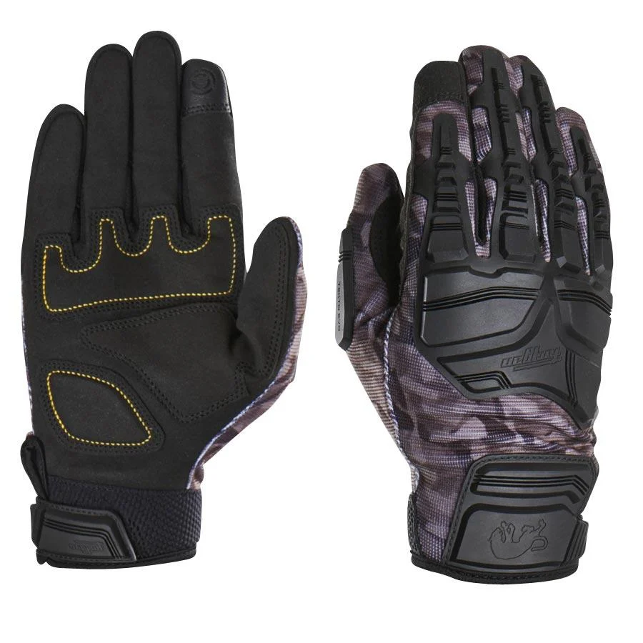 Gants moto été homme - Tekto Evo Noir/Camo Furygan