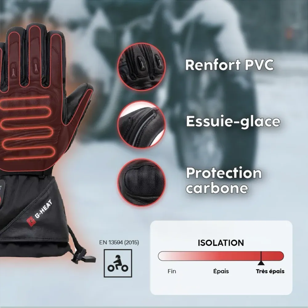 Gants moto chauffants ALLROADS + G-Heat®