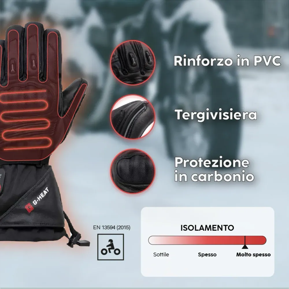 Gants moto chauffants ALLROADS + G-Heat®