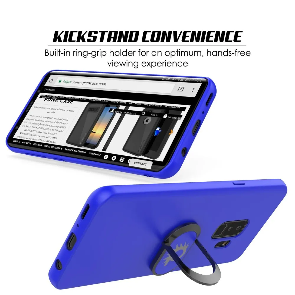 Galaxy S9 PLUS, Coque de protection en TPU Punkcase Magnetix avec béquille, support d'anneau et plaque en métal pour suppo...