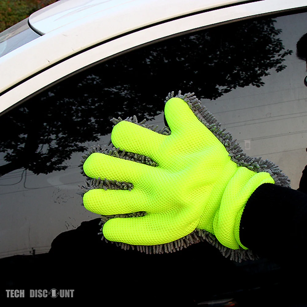 TD® Gant de lavage voiture microfibres auto lavage nettoyage chiffon véhicule nettoyage doux carrosserie moto polissage ré...