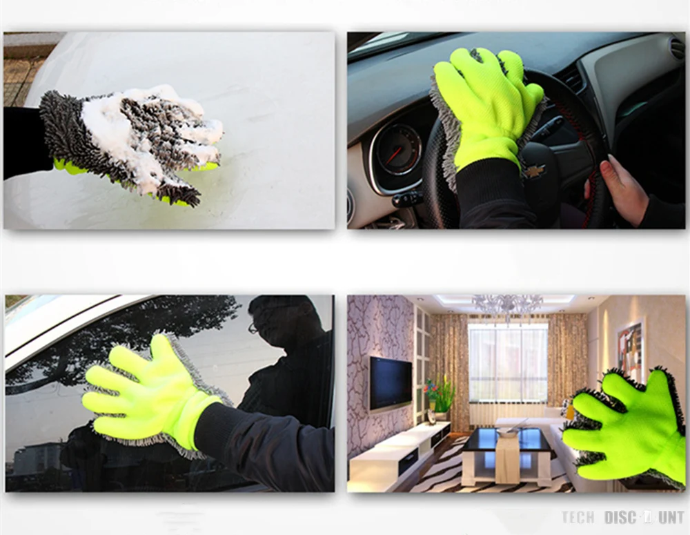 TD® Gant de lavage voiture microfibres auto lavage nettoyage chiffon véhicule nettoyage doux carrosserie moto polissage ré...