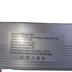 Contrôleur 48V 500W 9A pour Vélo Électrique Garrett Miller (Ancienne Version)