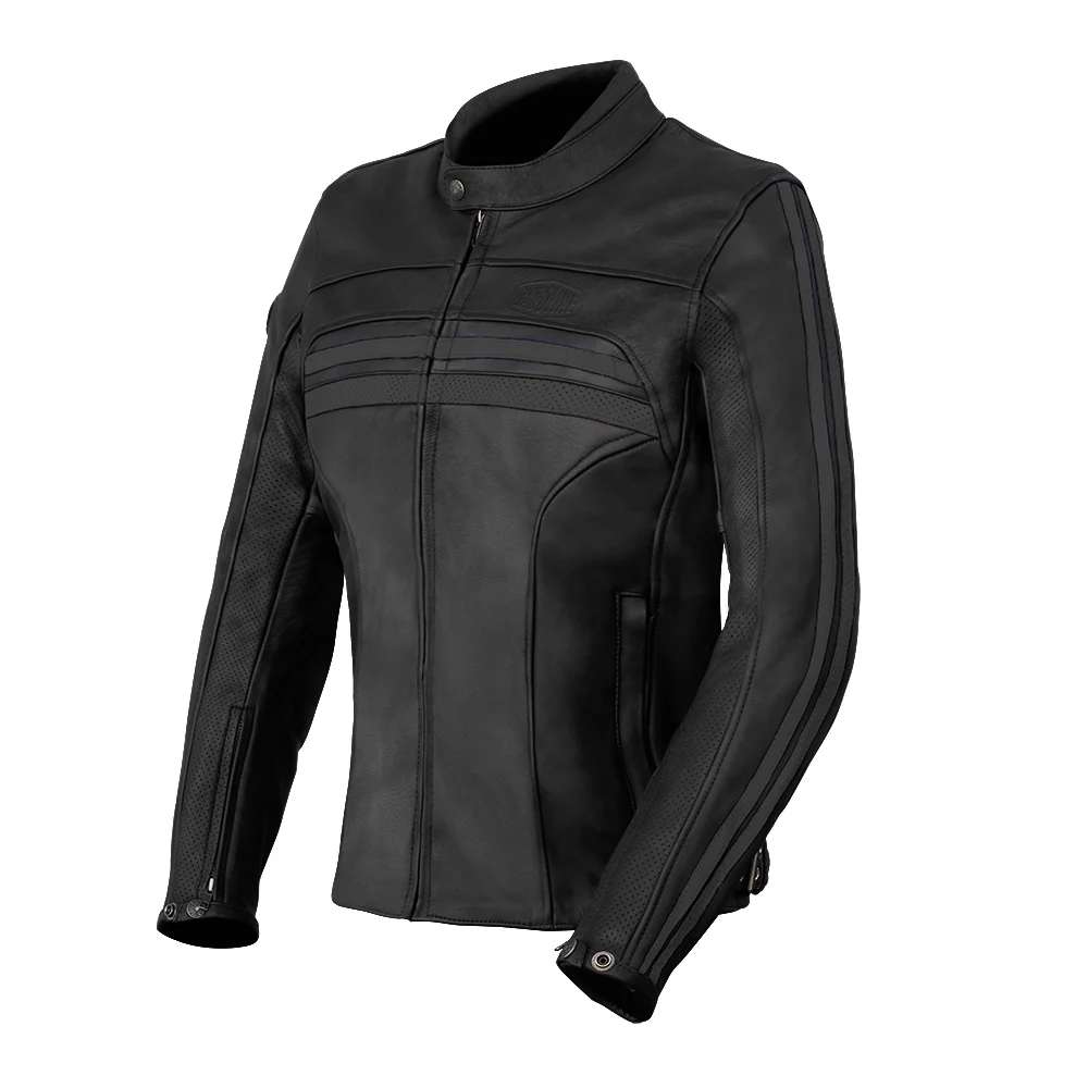 Blouson de moto en cuir femme - Enfield noir GASOLINE