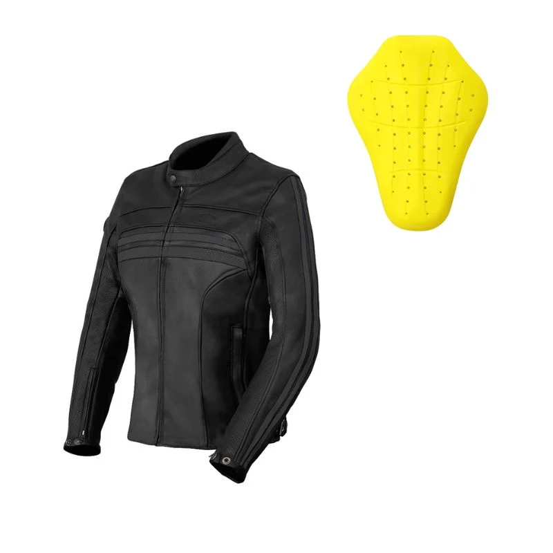 Blouson de moto en cuir femme - Enfield noir GASOLINE