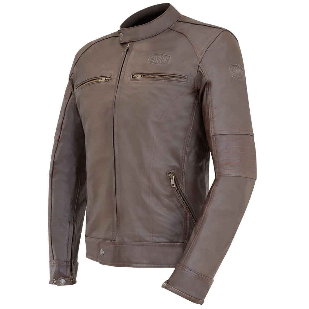 Blouson de moto homme - Vintage marron GASOLINE