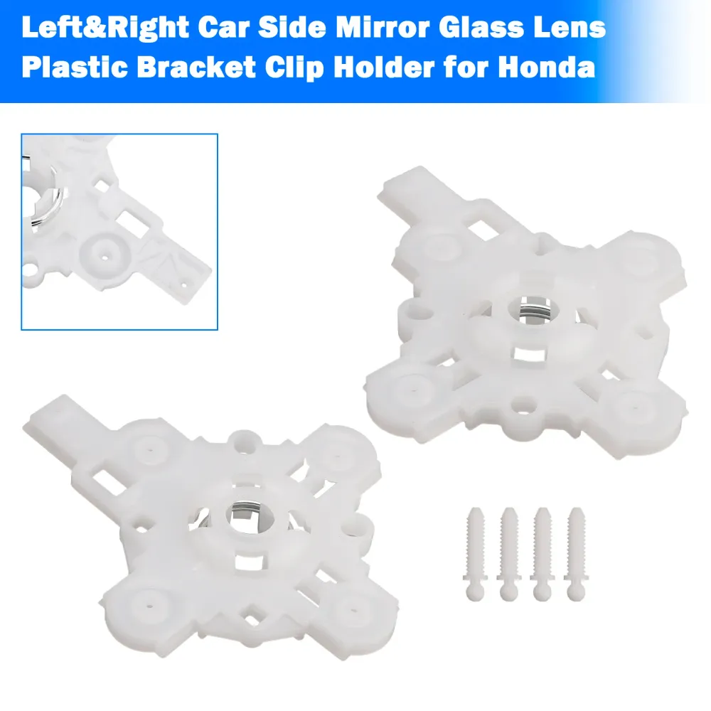Gauche&RSupport de rétroviseur latéral de voiture avec lentille en verre et clip de fixation en plastique pour Honda