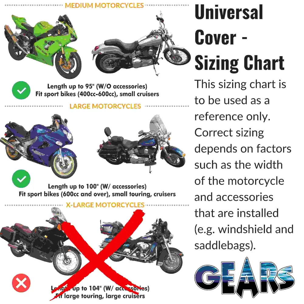 Housse de rangement universelle pour moto d'intérieur Gears Canada