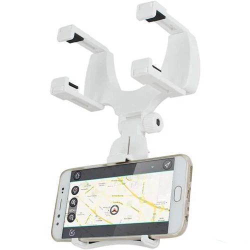 Support De Voiture Pour Téléphone Cellulaire - Installation Sur Rétroviseur - Blanc Generic
