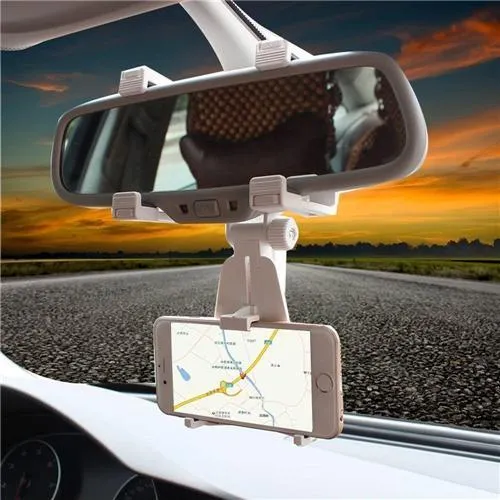 Support De Voiture Pour Téléphone Cellulaire - Installation Sur Rétroviseur - Blanc Generic