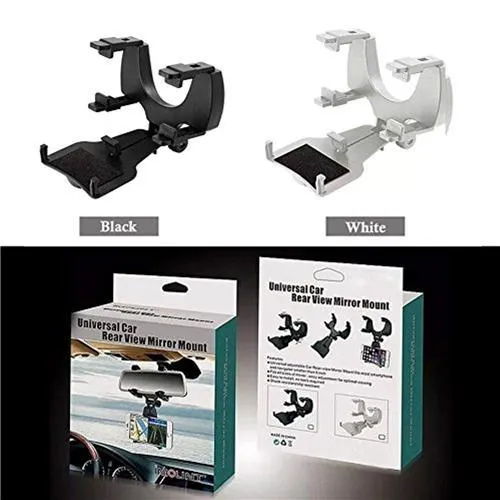 Support De Voiture Pour Téléphone Cellulaire - Installation Sur Rétroviseur - Blanc Generic