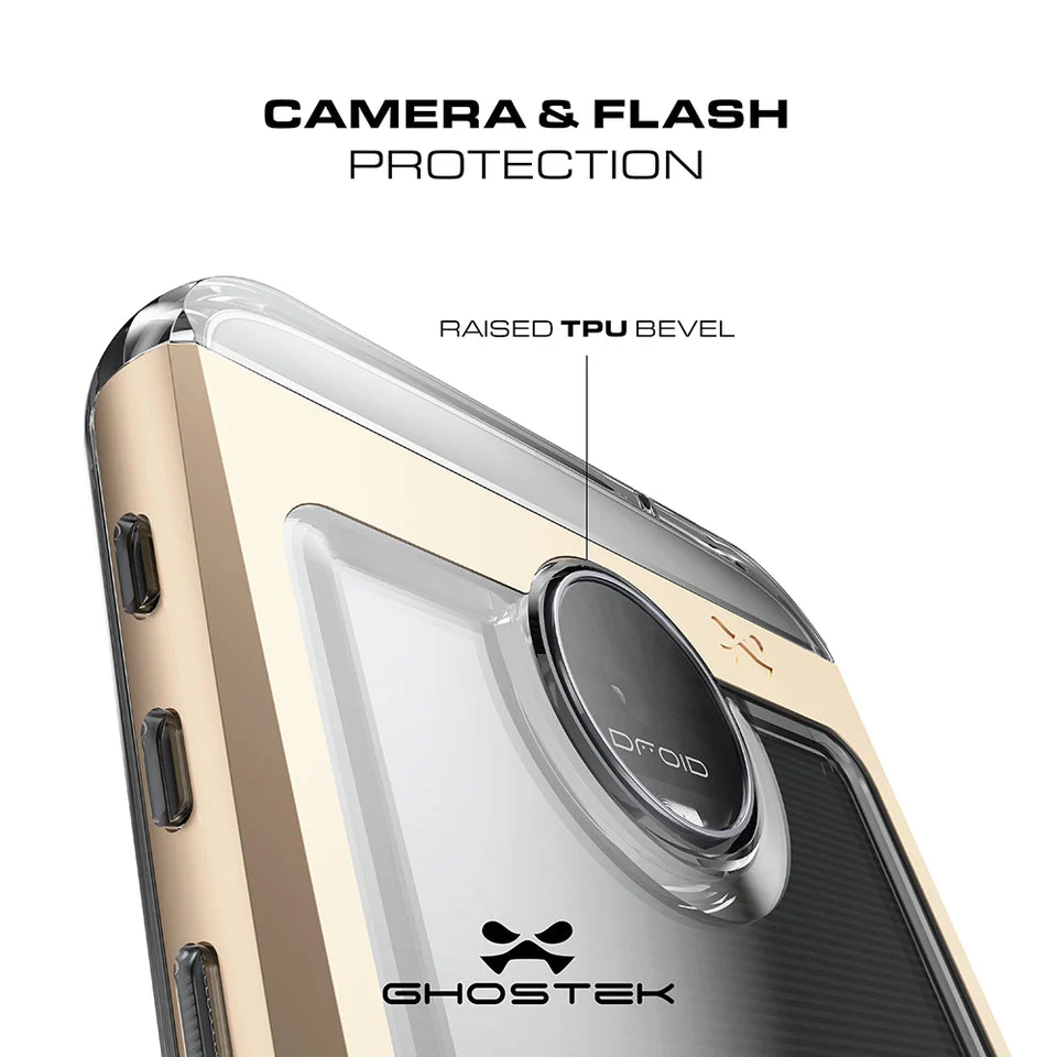 Étui Motorola Moto Z Force, Ghostek Cloak 2.0 Gold Series avec protecteur d'écran | Cadre en aluminium