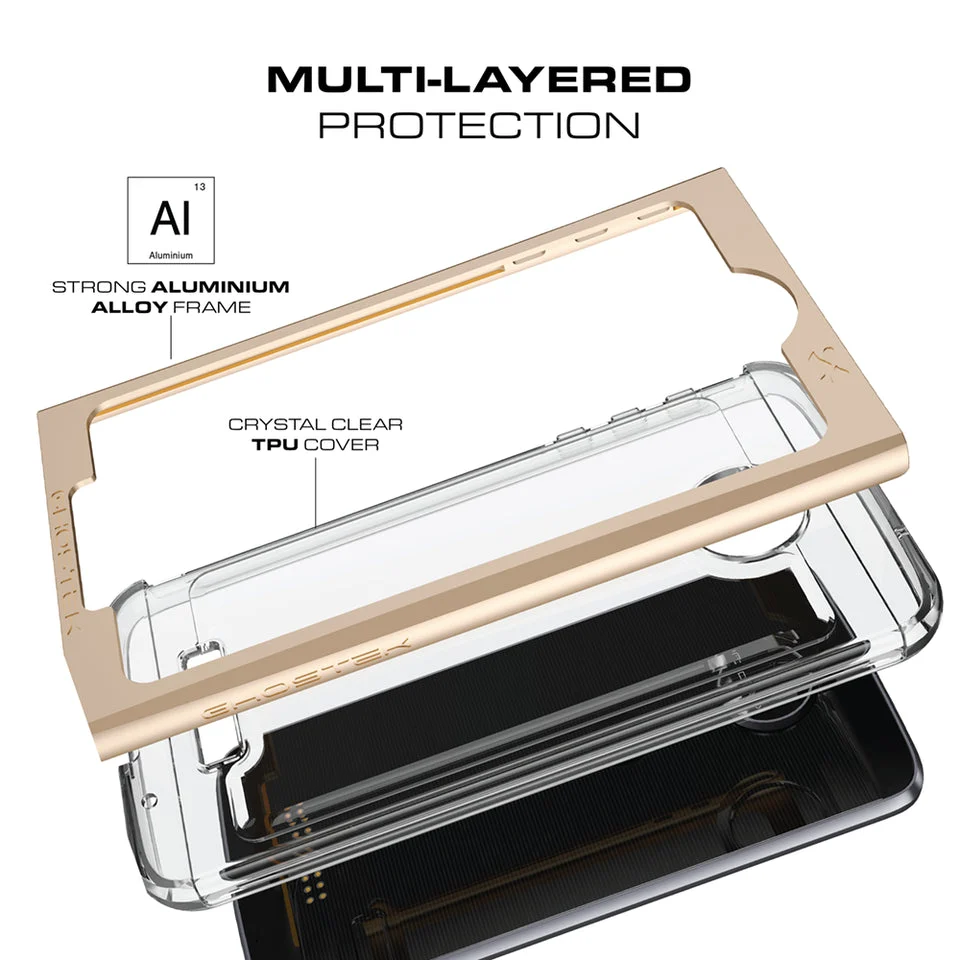 Étui Motorola Moto Z Force, Ghostek Cloak 2.0 Gold Series avec protecteur d'écran | Cadre en aluminium