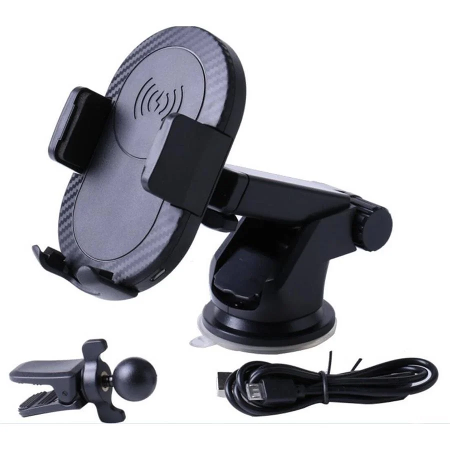 Globaltone Support de voiture pour téléphone cellulaire Sans-fil Qi avec succion et chargeur par induction