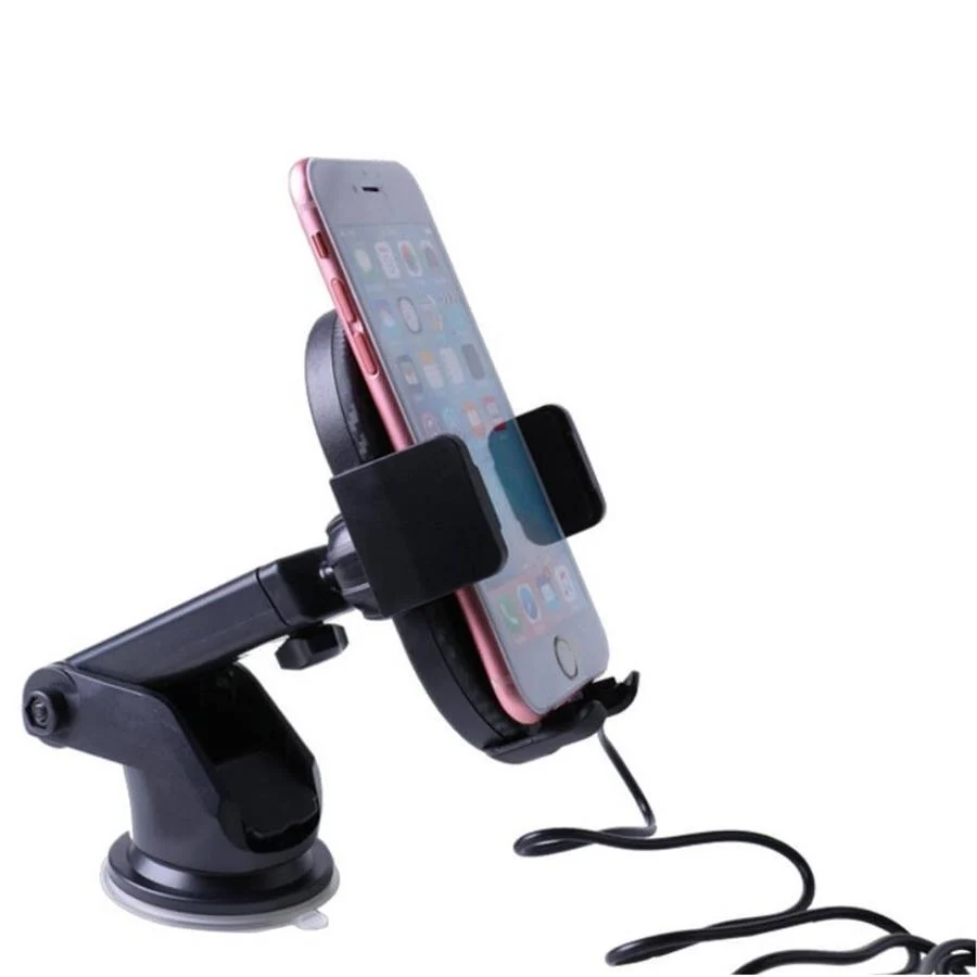 Globaltone Support de voiture pour téléphone cellulaire Sans-fil Qi avec succion et chargeur par induction
