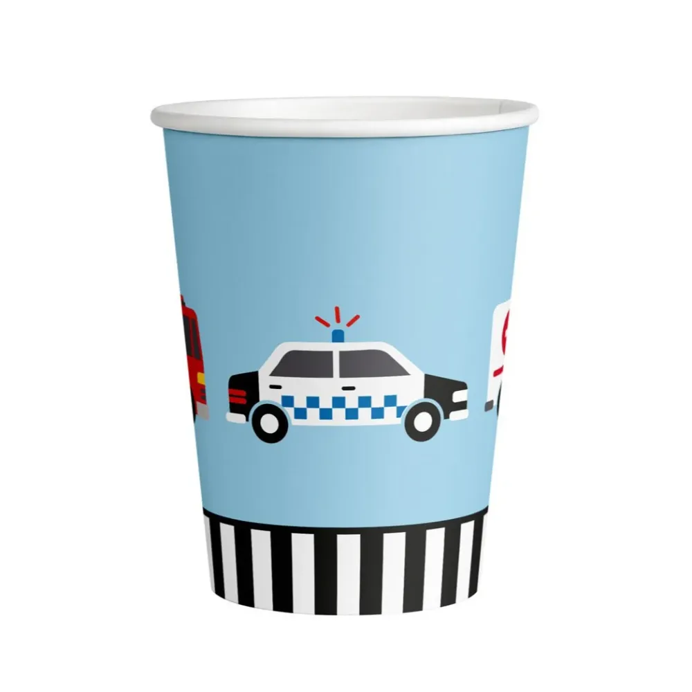 Gobelet de fête voiture "On road", pack de 8, 250ml
