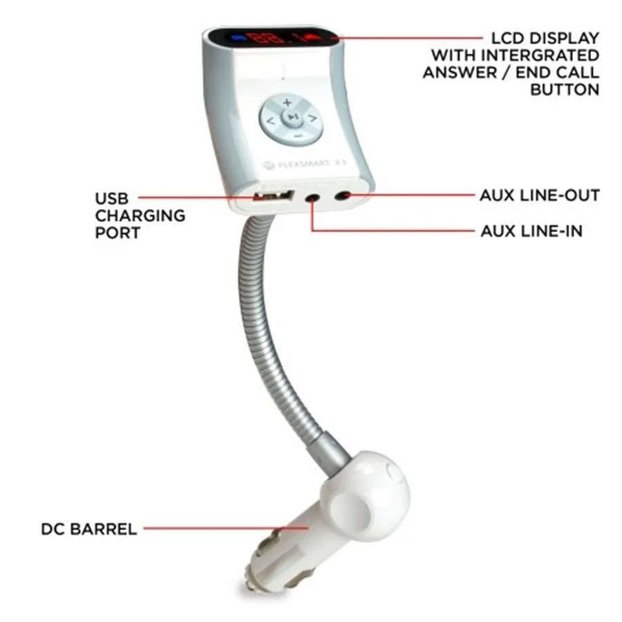 Gogroove Flexsmart X3 Transmetteur C FM pour Voiture Blanc GGFSX30100WTEW