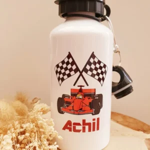 Gourde personnalisé | Gourde enfant | Rentrée des classes | cadeau personnalisé | voiture course | sport | formule 1 | garcon