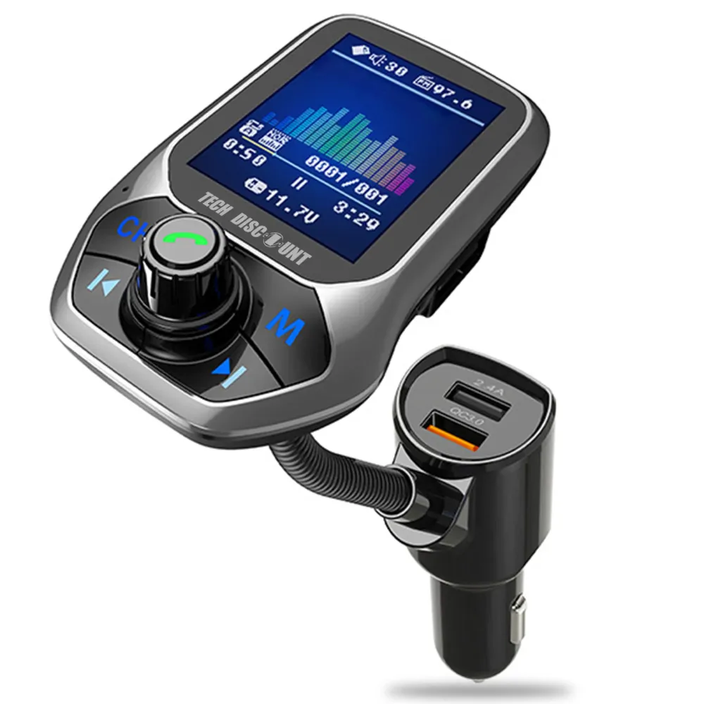 TD® Grand écran voiture bluetooth lecteur MP3 U disque musique USB chargeur de voiture transmetteur de voiture