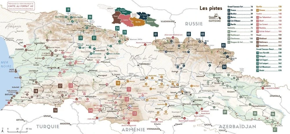 Guide de voyage - Explore Géorgie, Les 24 plus belles pistes van, 4x4, moto & vélo | OunTravela