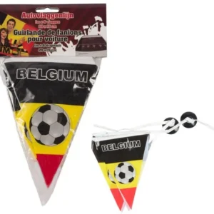 guirlande 6 fanions belgique pour voiture 1.65m