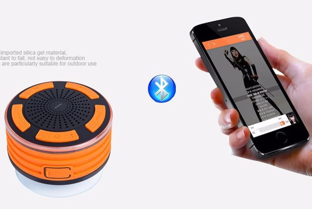 TD® TD™ Haut-parleur bluetooth + support téléphone 2 en 1 étanche extérieur voiture audio radio portative à ventouse avec...