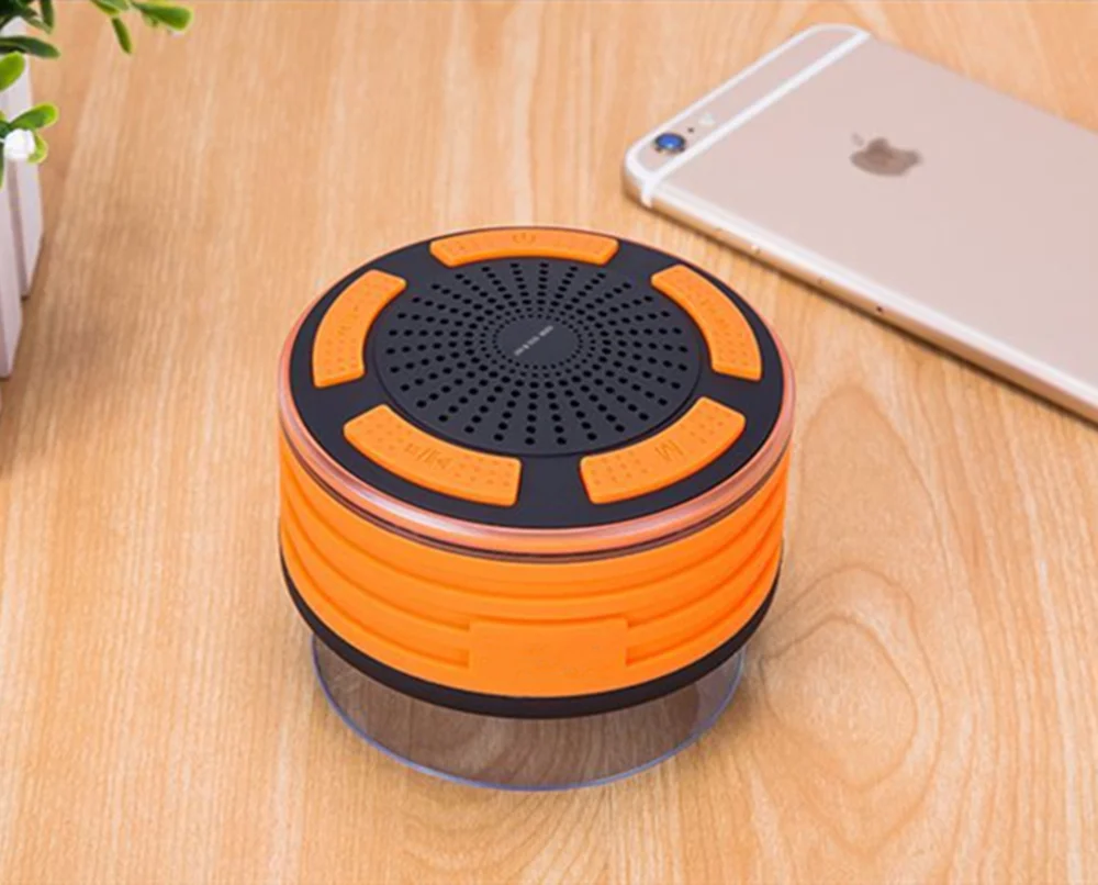 TD® TD™ Haut-parleur bluetooth + support téléphone 2 en 1 étanche extérieur voiture audio radio portative à ventouse avec...