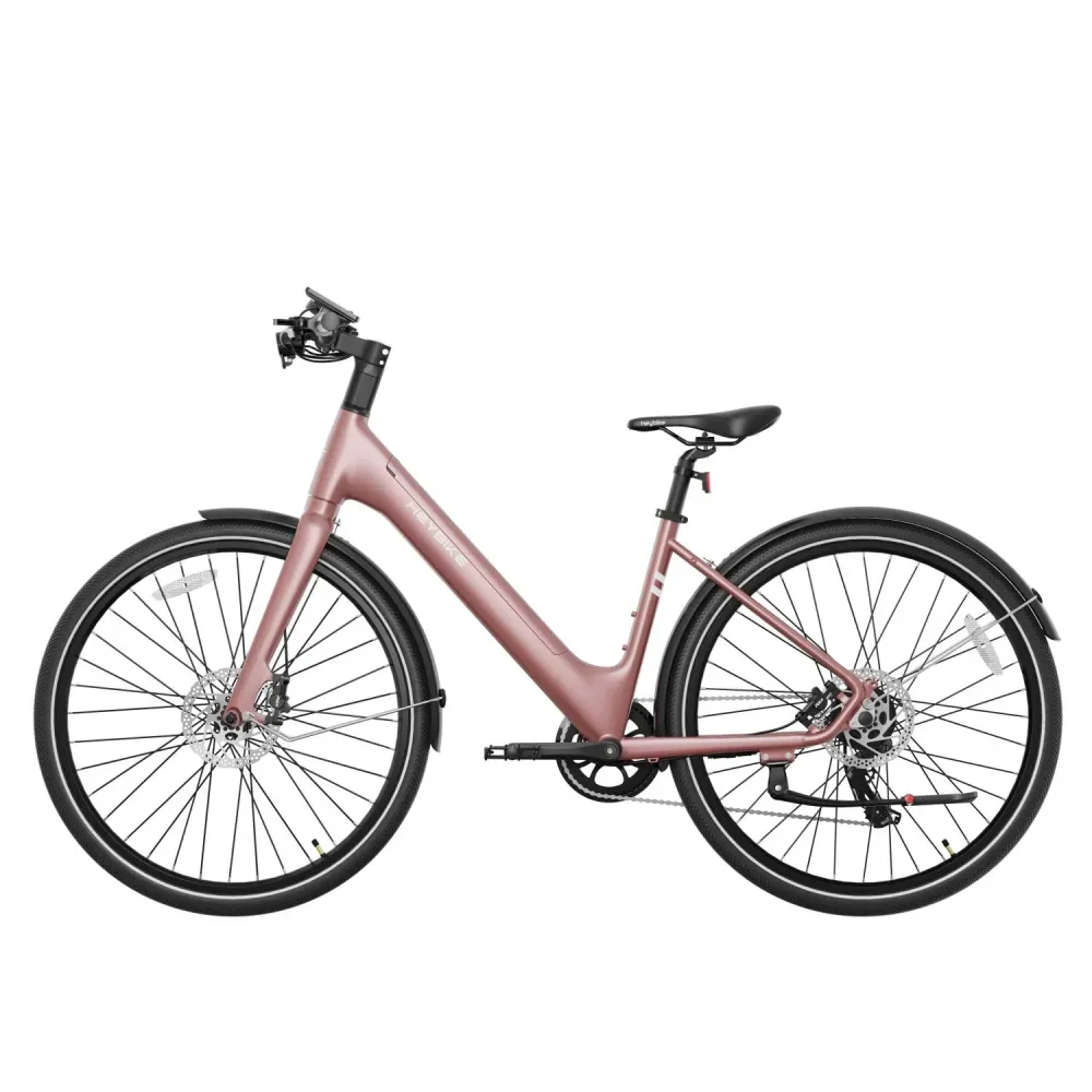 Vélo Électrique Heybike EC1 ST - Moteur 250W Batterie 36V10Ah Assisté Autonomie 100KM Freins à Disque Hydrauliques - Rose...