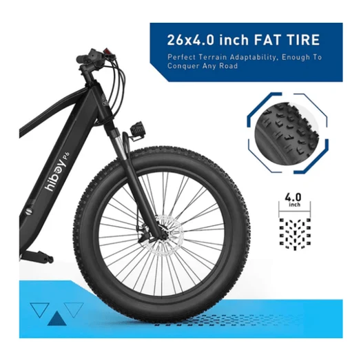 Hiboy P6 - Velo Electrique Fat Tire Urban Country Road 750W 32KM/H Black