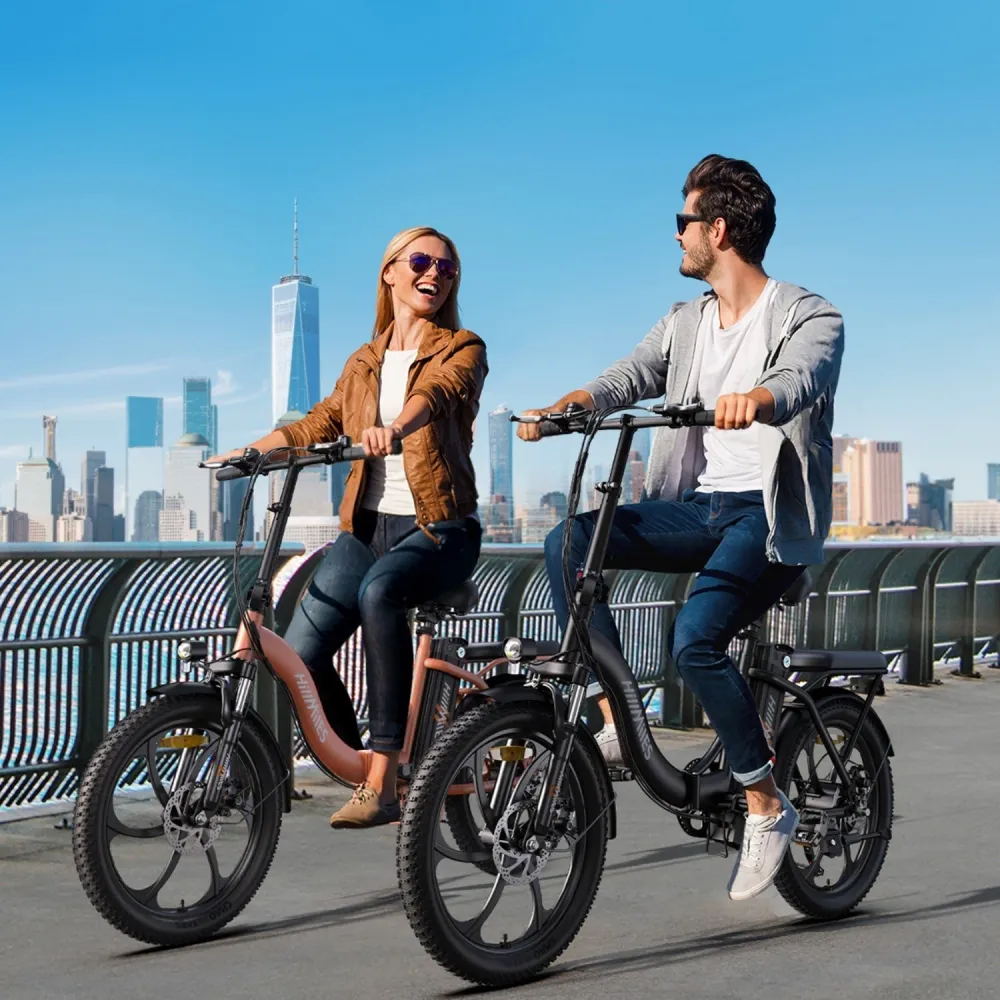 Vélo Électrique HillMiles MilePort 1 - 250W Moteur 36V13Ah Batterie Pneus 20 Pouces Freins à Disques Mécaniques - Rouge