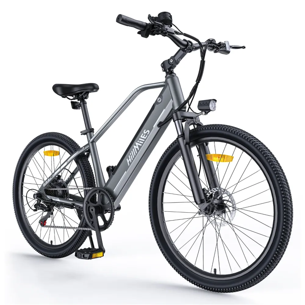 Vélo Électrique HillMiles MileTrail 1 - Moteur 350W Batterie 36V13AH Pneus De 26 Pouces Frein à Disque à Huile - Gris