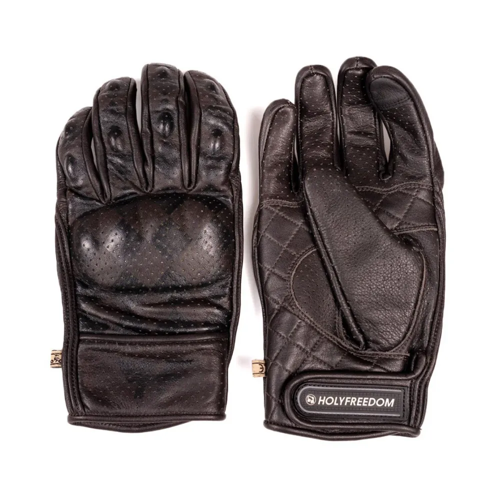 Gants de moto Holy Freedom Bullit marron CE