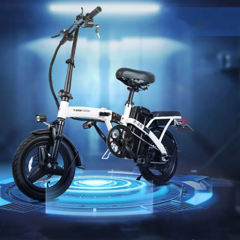 Vélo électrique Honey Whale S6-S - Moteur 350W Batterie 48V10.4AH Autonomie 40KM Freins à Disque - Blanc