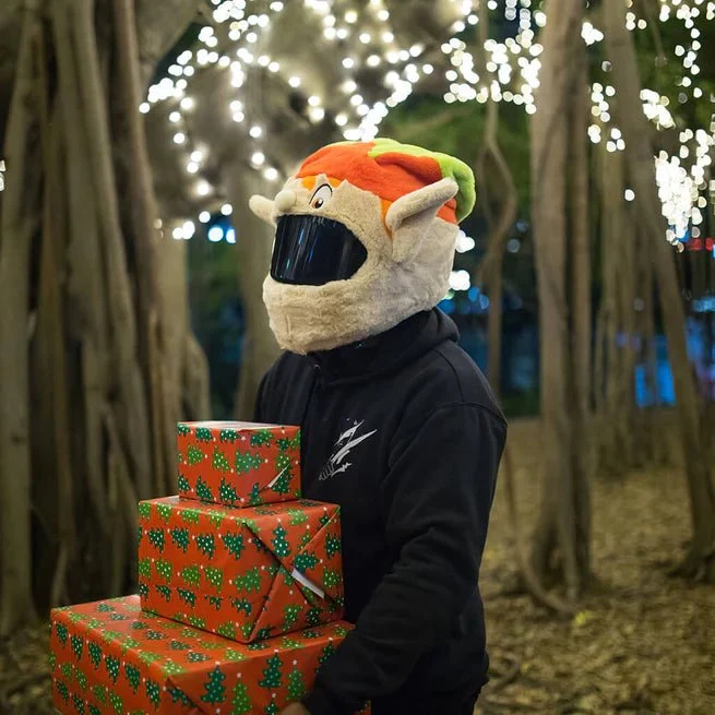 Housse casque moto - Elfe de Noel