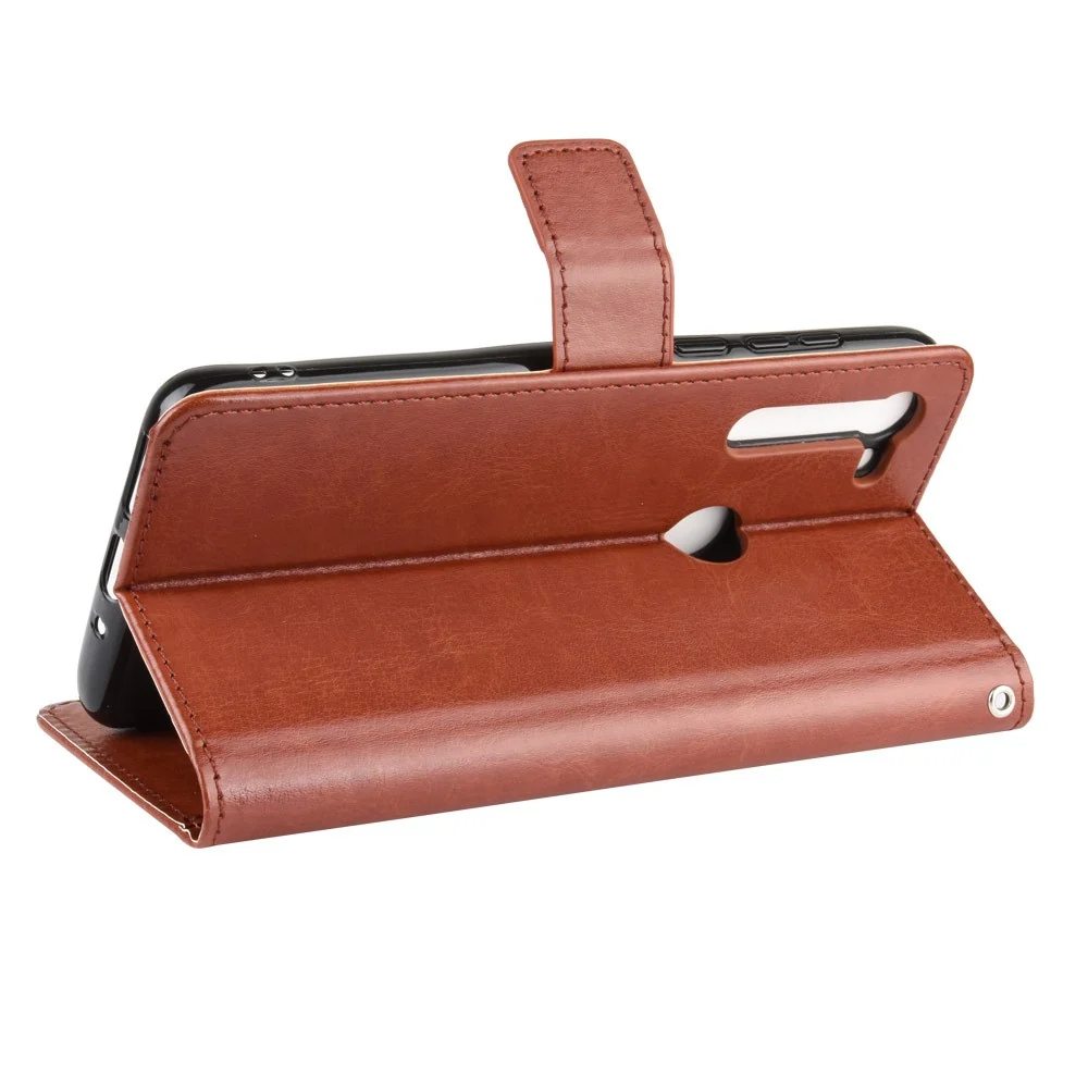 Housse en cuir Crazy Horse avec sangle pour Motorola Moto G8 Power - Marron