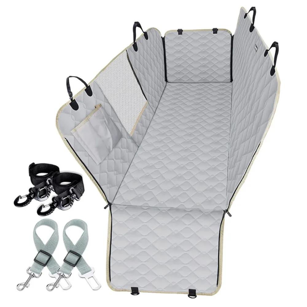 Housse de siège arrière de voiture pour animaux 135 x 47 cm Gris clair Housse de hamac imperméable pour siège arrière de v...