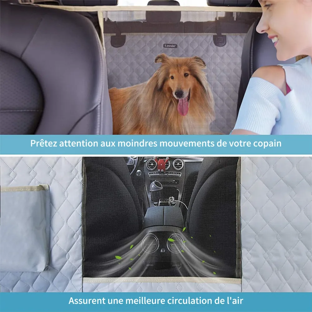 Housse de siège arrière de voiture pour animaux 135 x 47 cm Gris clair Housse de hamac imperméable pour siège arrière de v...