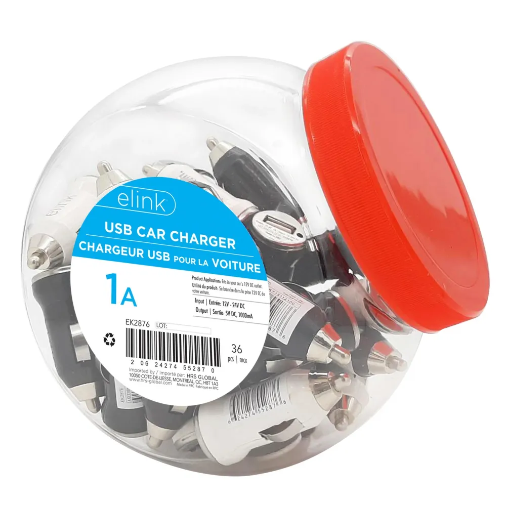 elink Chargeur de Voiture USB 1A 1.75po VRT HRS