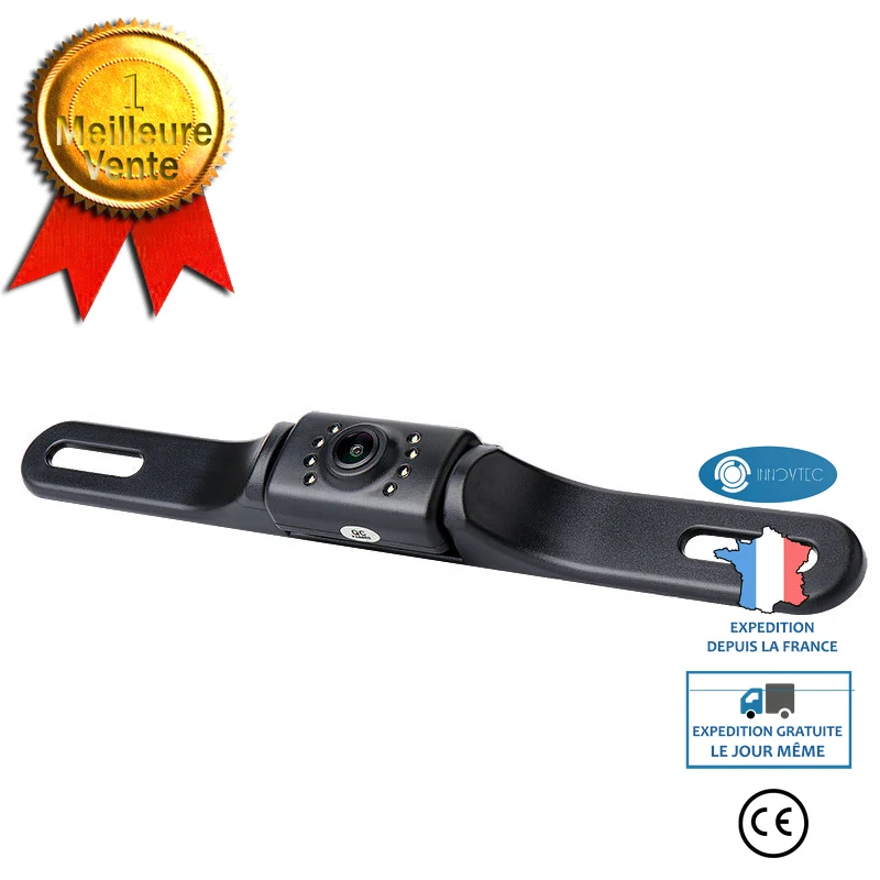 INN® Caméra de recul de voiture Caméra noire Caméra cachée de voiture Support de caméra de recul HD caméra de feu de frein...