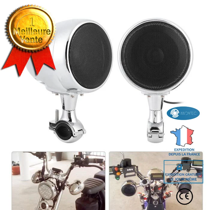 INN® Haut de gamme Harley 4 pouces moto de haute qualité Bluetooth stéréo double canal haut-parleur clair lecture de sonor...