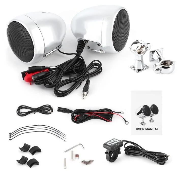 INN® Haut de gamme Harley 4 pouces moto de haute qualité Bluetooth stéréo double canal haut-parleur clair lecture de sonor...