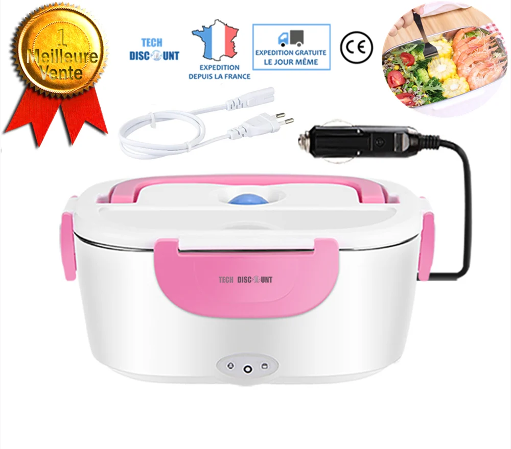 TD® Isolation thermique électrique chauffage boîte à lunch voiture deux en un double usage appareils de cuisine en acier i...